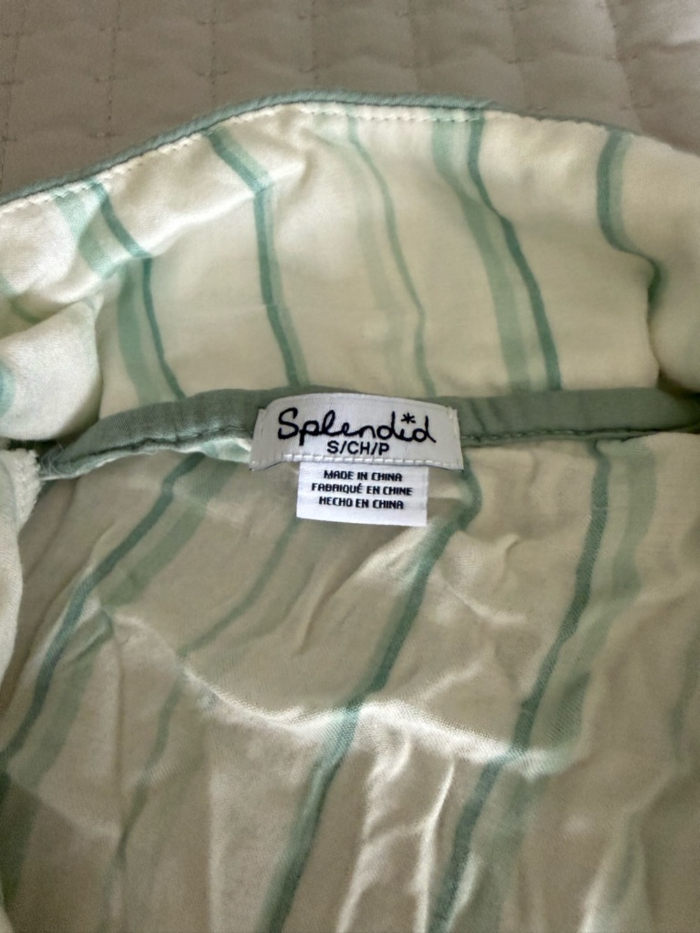 Splendid Striped Pajama Set in Mint and Cream